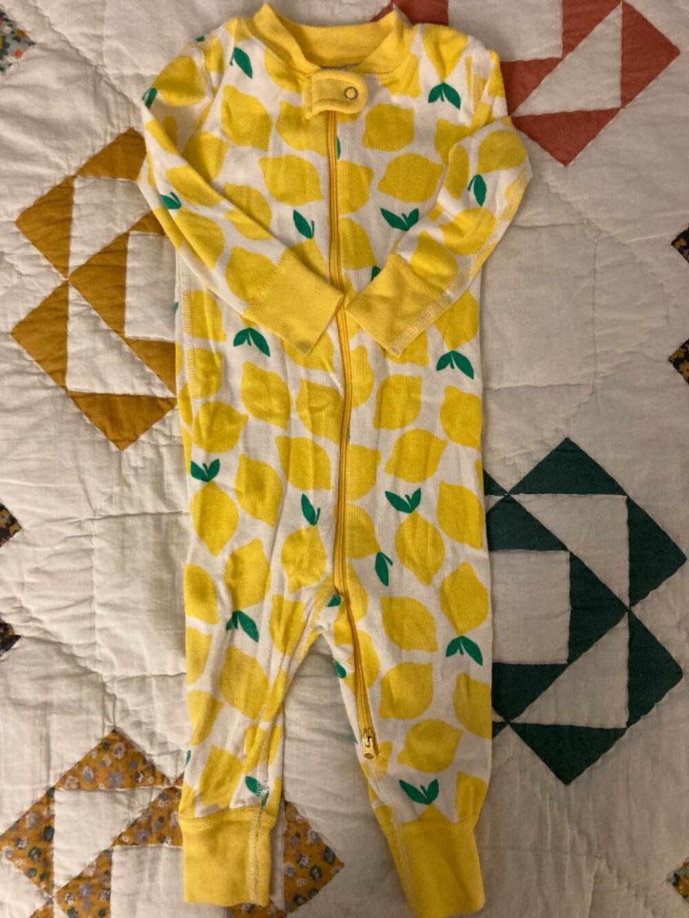 Hanna Andersson Baby Toddler Romper Pajama Lemon (12-18 Month)